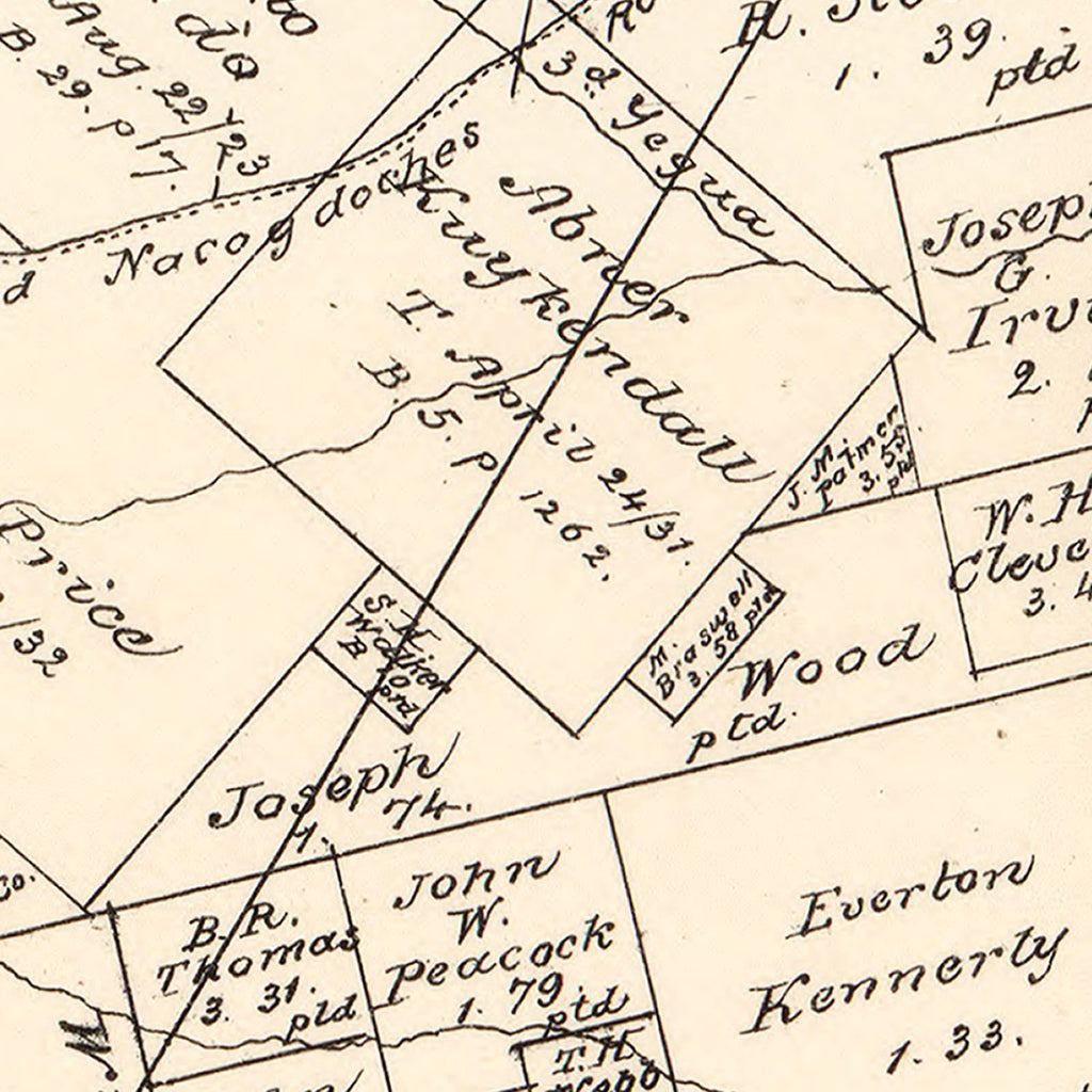 Vintage Map of Lee County, Texas 1879
