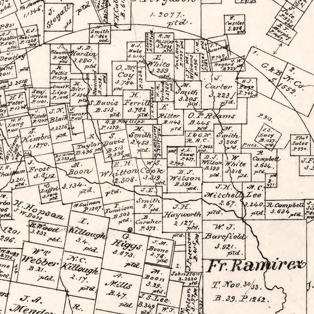 Vintage Map of Leon County, Texas 1879