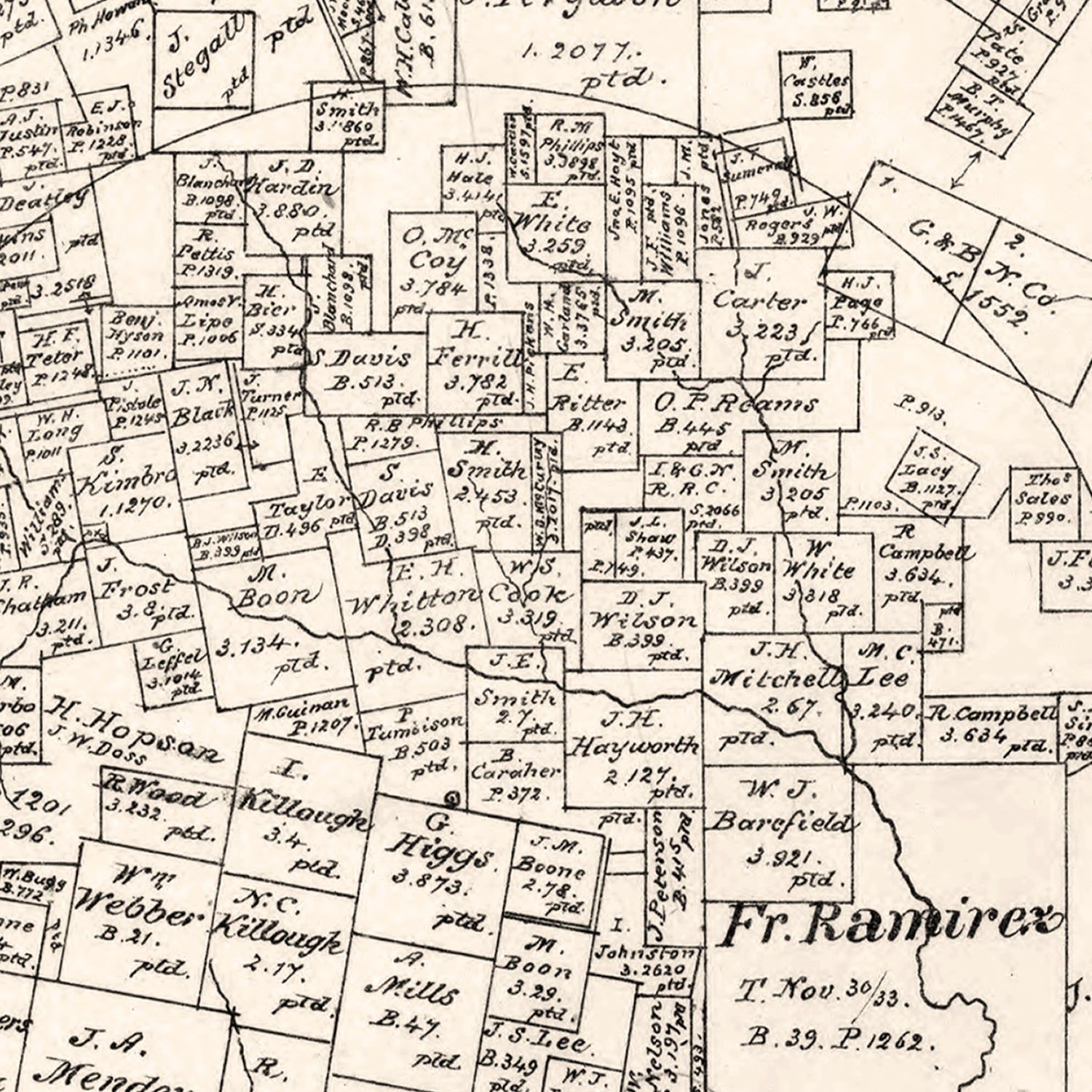 Vintage Map of Leon County, Texas 1879