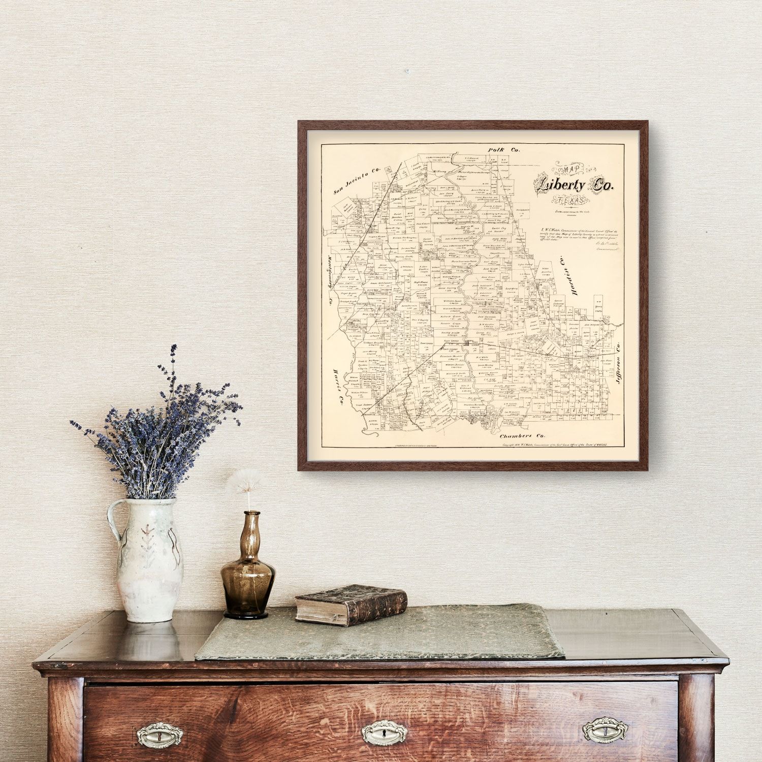 Vintage Map of Liberty County, Texas 1879