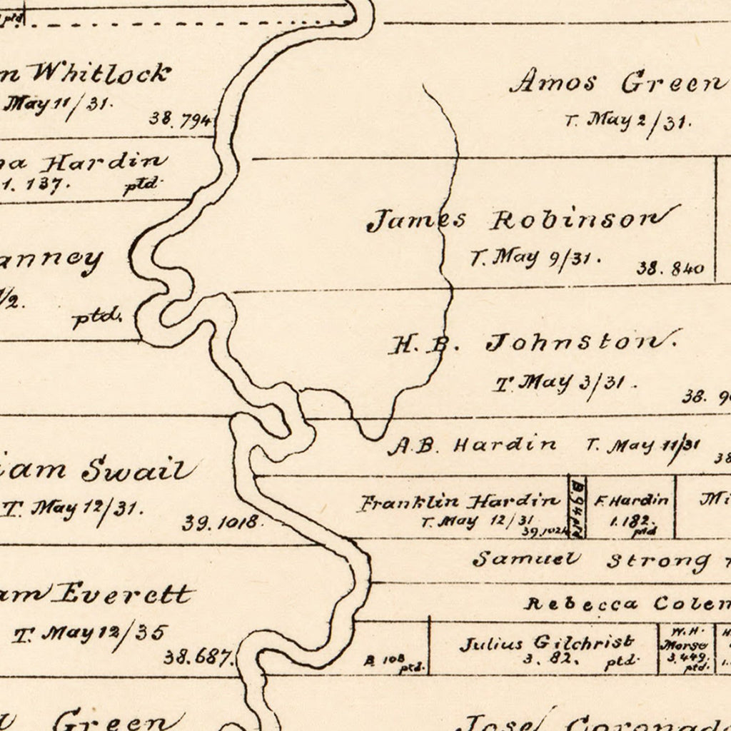 Vintage Map of Liberty County, Texas 1879