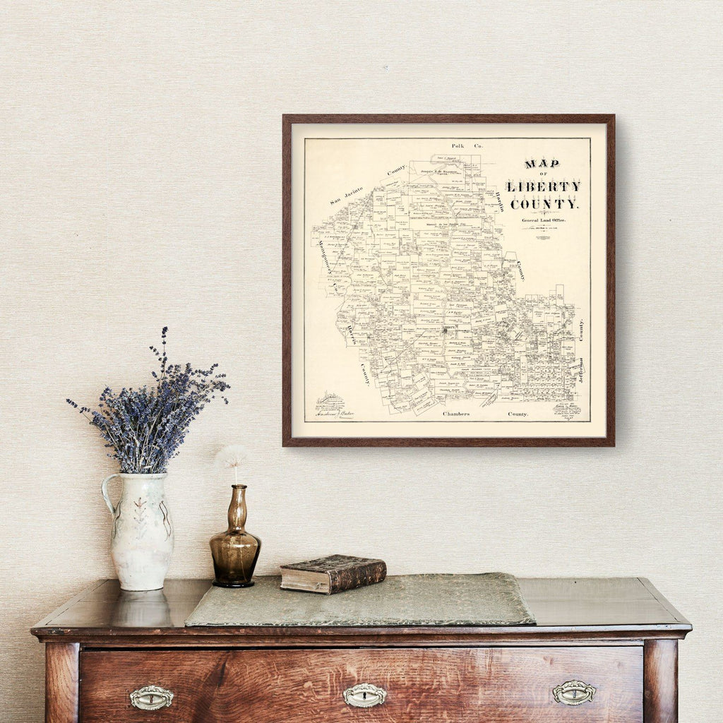 Vintage Map of Liberty County, Texas 1895