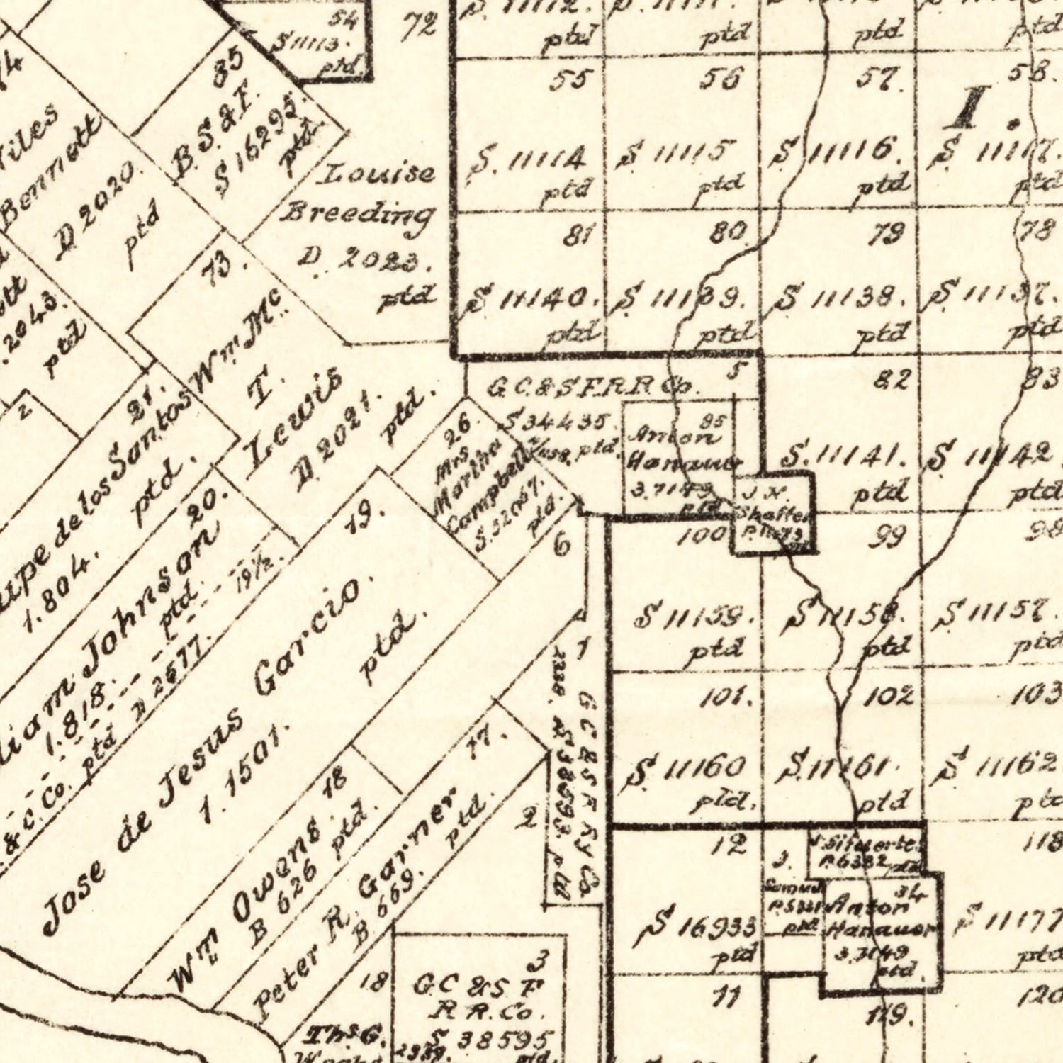 Vintage Map of Maverick County, Texas 1893