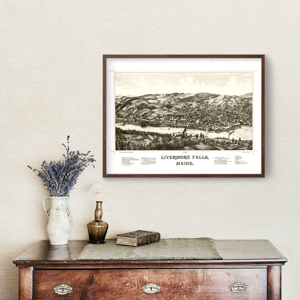 Vintage Map of Livermore Falls, Maine 1889