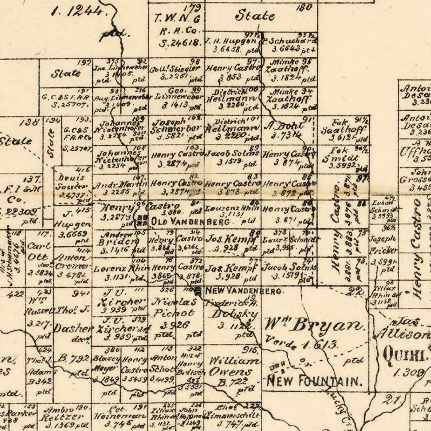 Vintage Map of Medina County, Texas 1879