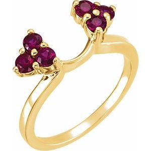 14K Yellow Natural Ruby Wrap-Style Enhancer Ring
