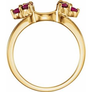14K Yellow Natural Ruby Wrap-Style Enhancer Ring