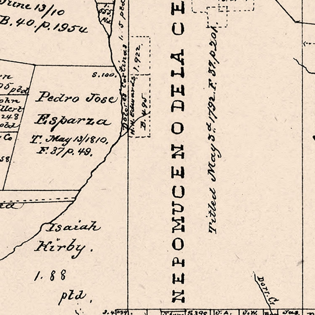 Vintage Map of Nacogdoches County, Texas 1881
