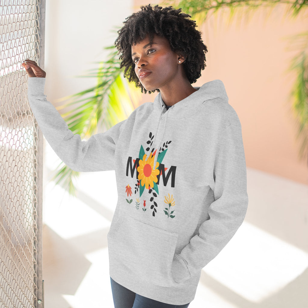 Mom Floral Pattern Three-Panel Fleece Hoodie
