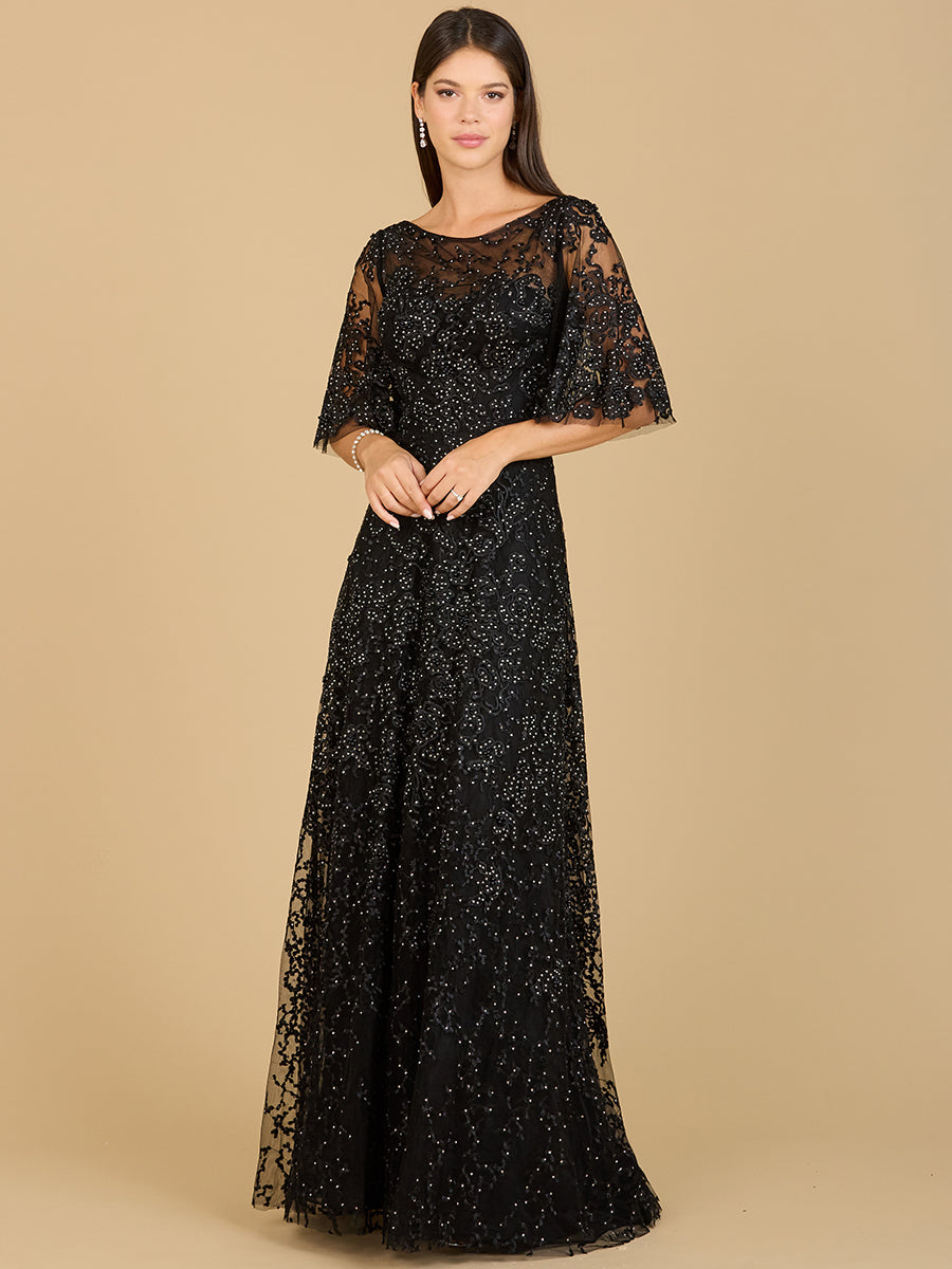 Lara 33277 - Cape Sleeve Mother's Gown