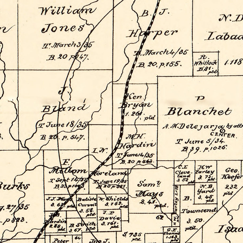 Vintage Map of Polk County, Texas 1879