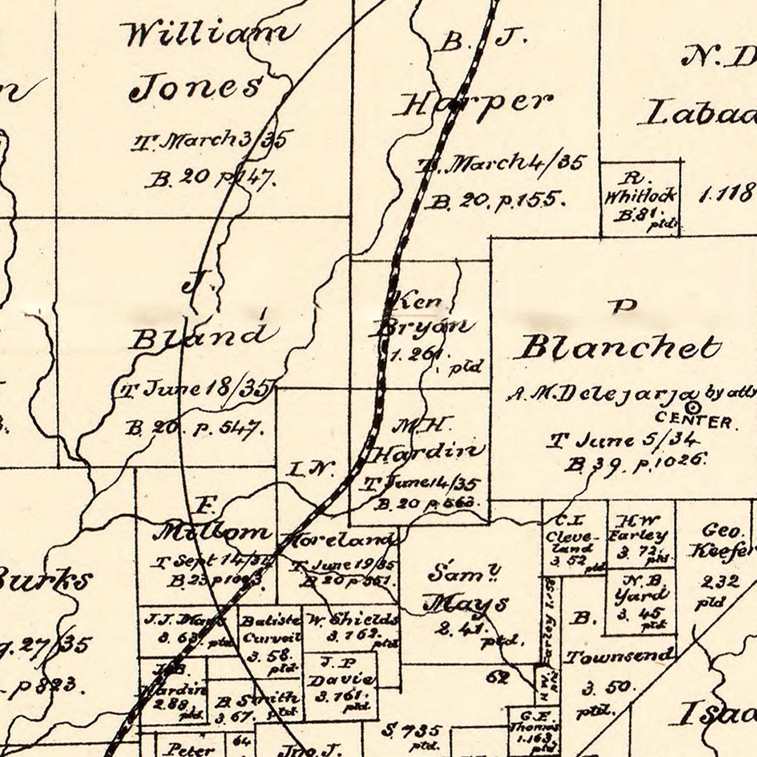 Vintage Map of Polk County, Texas 1879