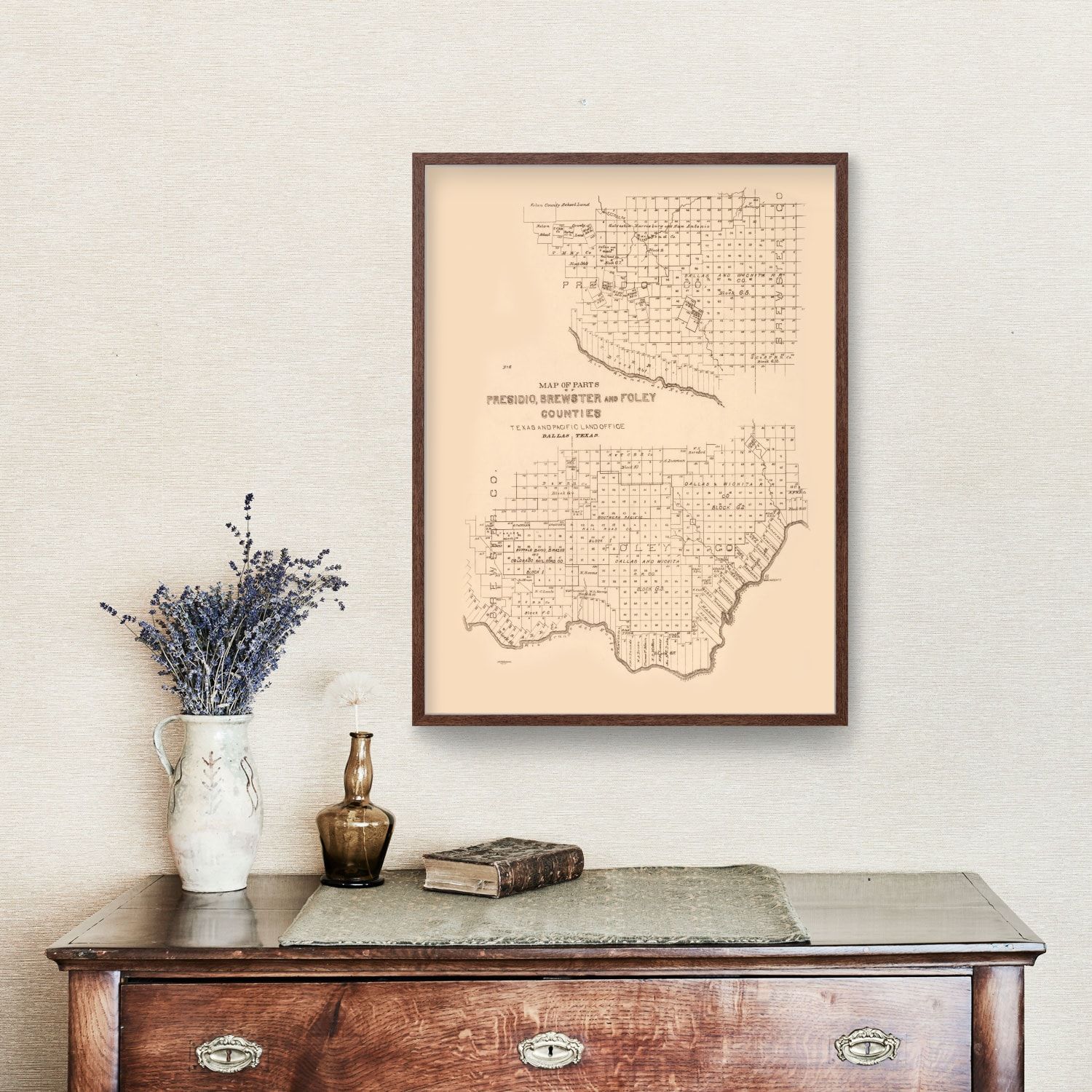 Vintage Map of Presidio County, Texas 1891