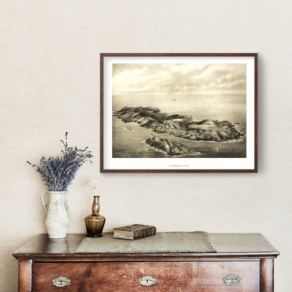 Vintage Map of Monhegan, Maine 1896