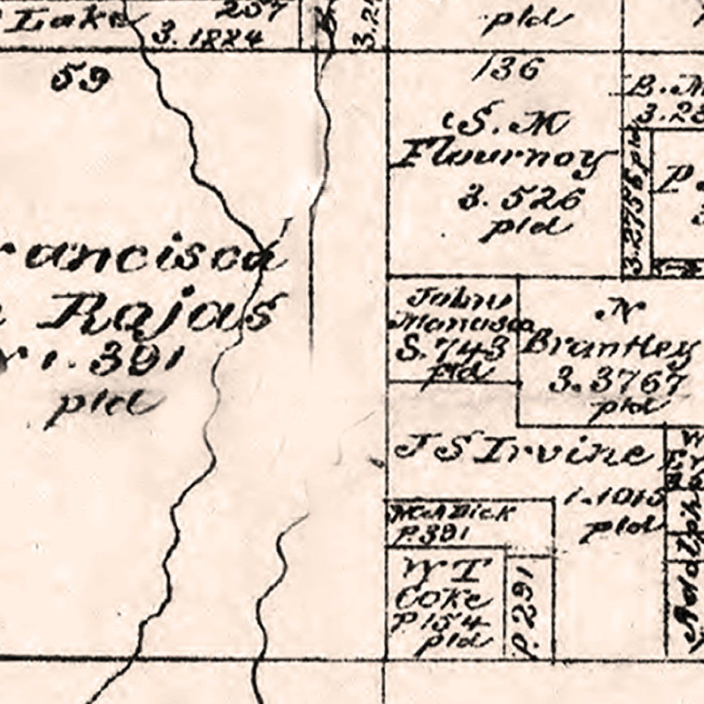 Vintage Map of Rains County, Texas 1880
