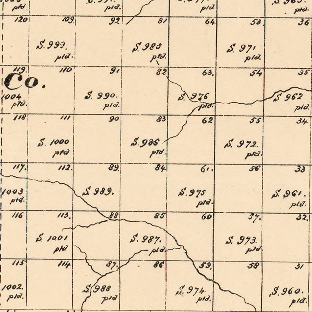 Vintage Map of Shackelford County, Texas 1879