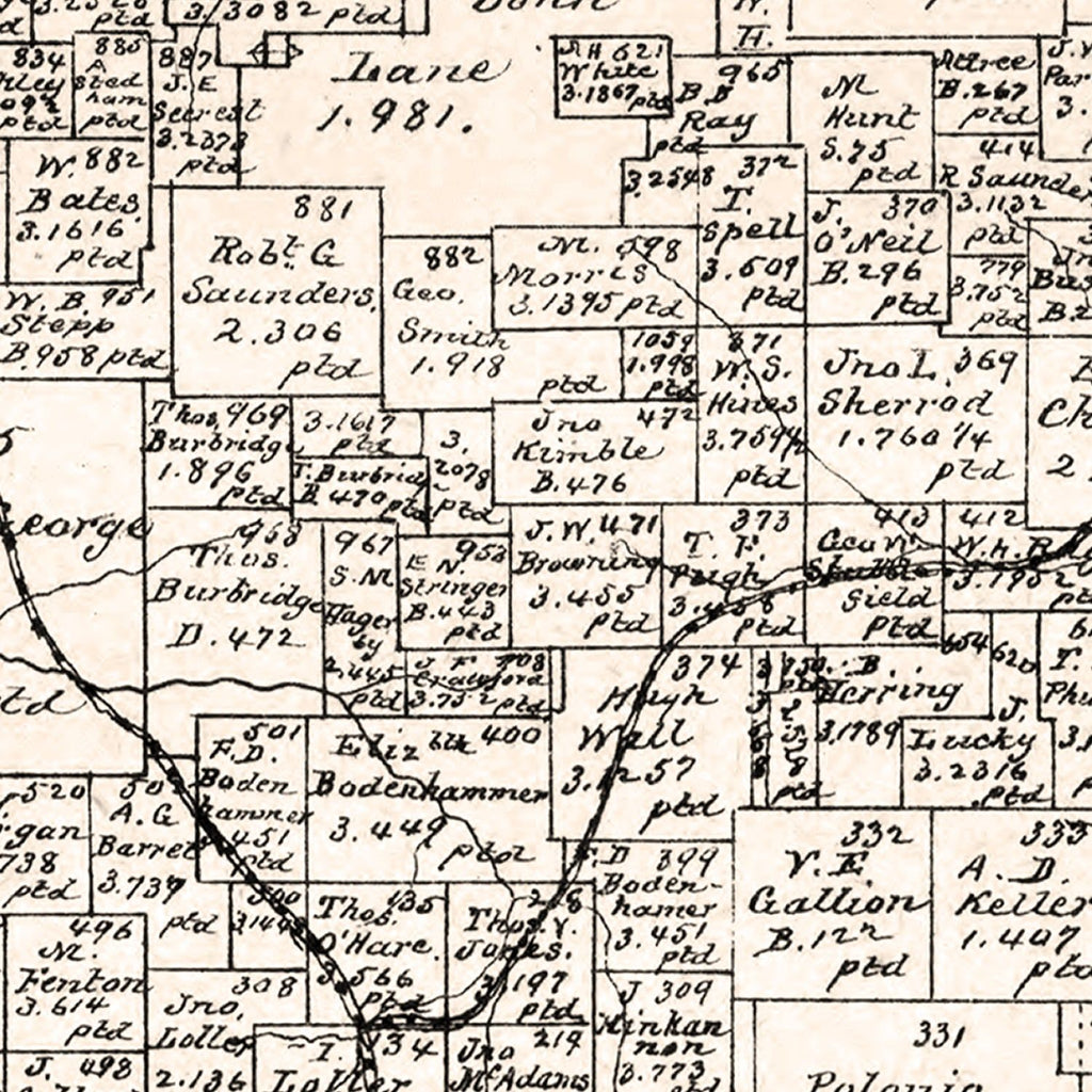 Vintage Map of Smith County, Texas 1880