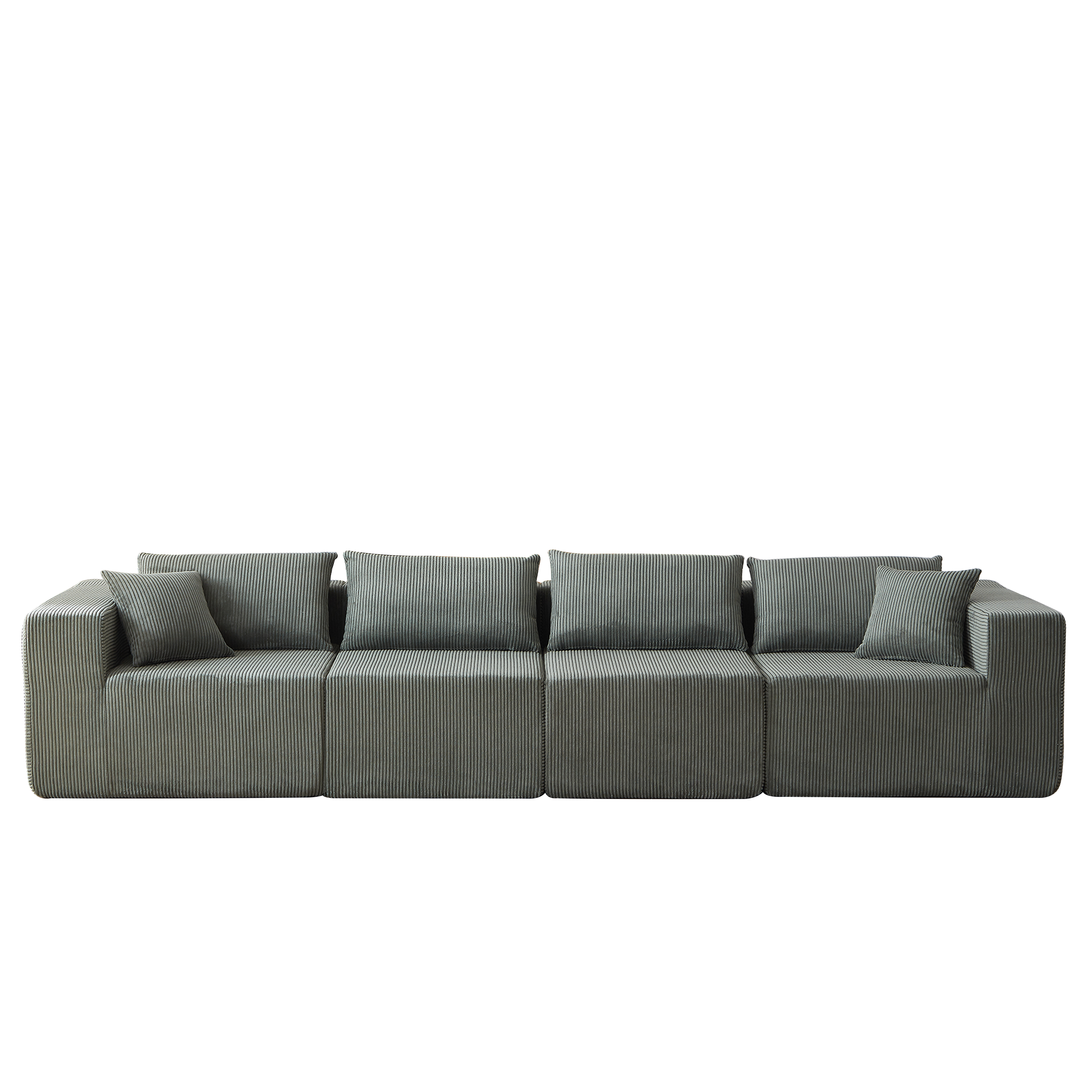 104-Inch Corduroy  Modular L Shaped Sectional Sofa,Luxury Floor Couch Set,Upholstered Indoor Furniture,Foam-Filled Compressed Sofa for Living Room,Bedroom,4 PC Free Combination