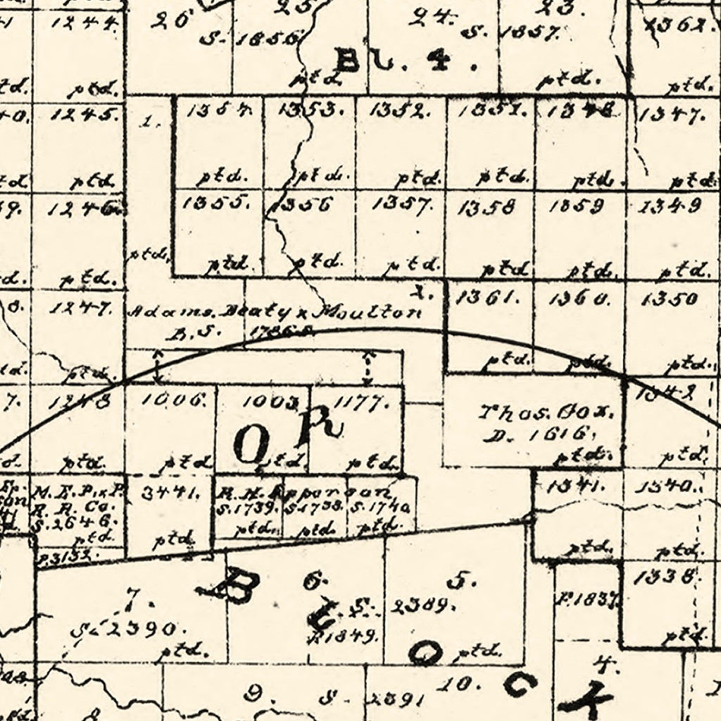 Vintage Map of Stephens County, Texas 1879