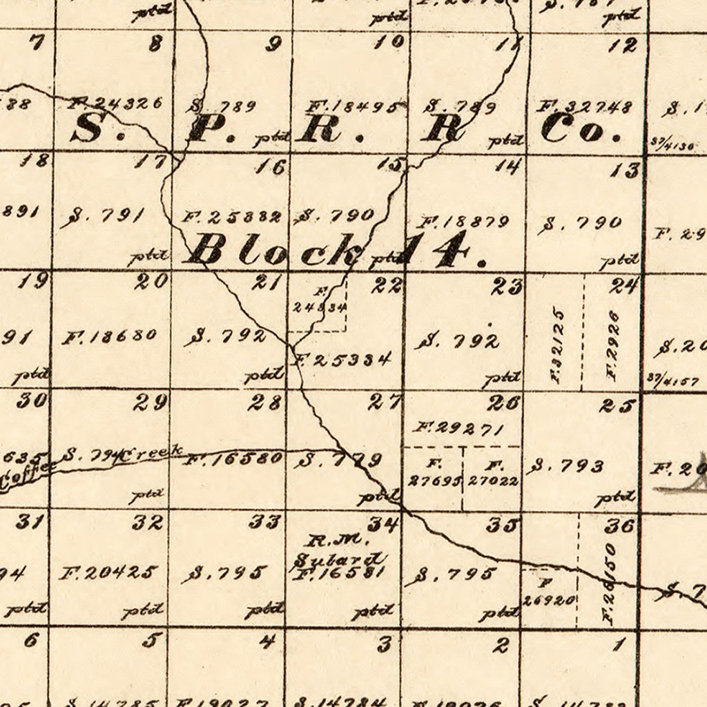 Vintage Map of Sterling County, Texas 1892