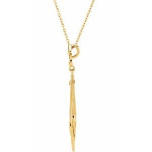 14K Yellow Gold .05 CTW Natural Diamond Fleur-de-Lis 18" Necklace