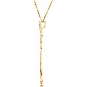 14K Yellow Gold .08 CTW Natural Diamond Fleur-de-Lis 18" Necklace