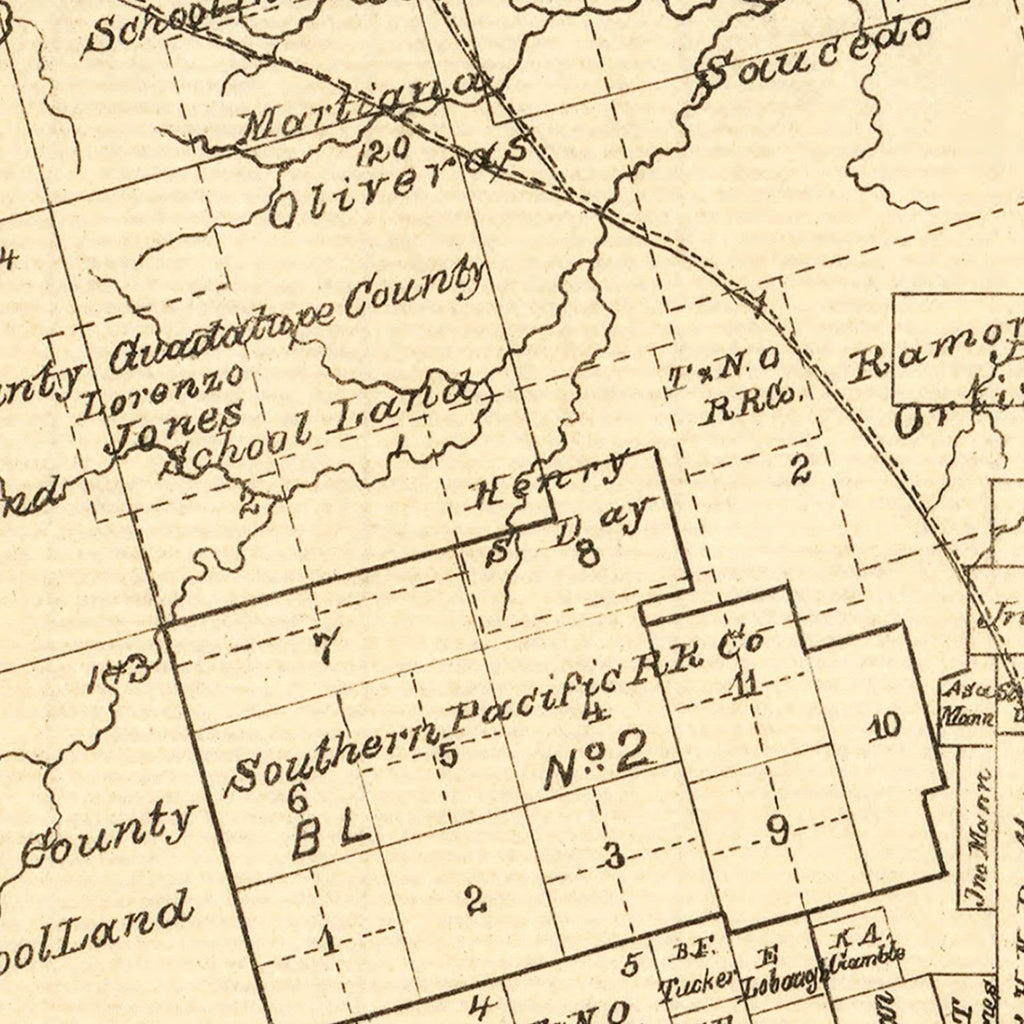Vintage Map of Taylor County, Texas 1890