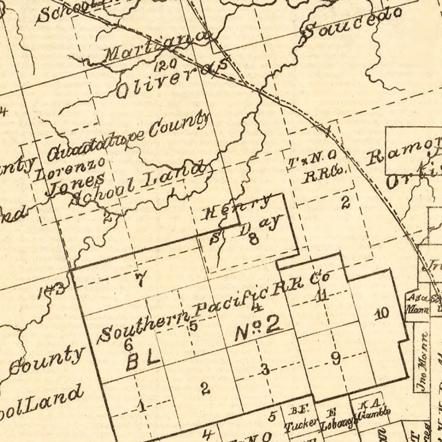 Vintage Map of Taylor County, Texas 1890