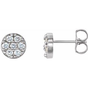 Platinum 3/8 CTW Natural Diamond Cluster Earrings