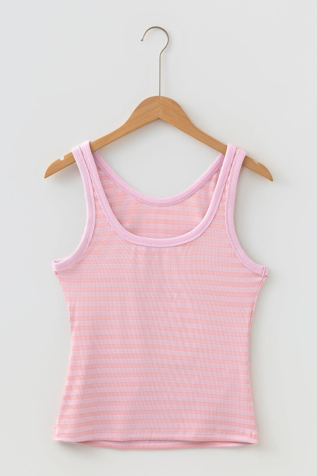 Stripe Ribbed Knit Sleeveless Tank Top