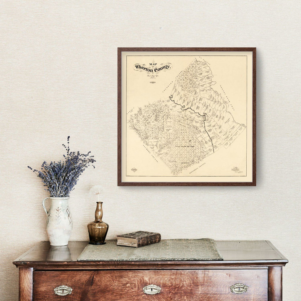 Vintage Map of Wharton County, Texas 1895
