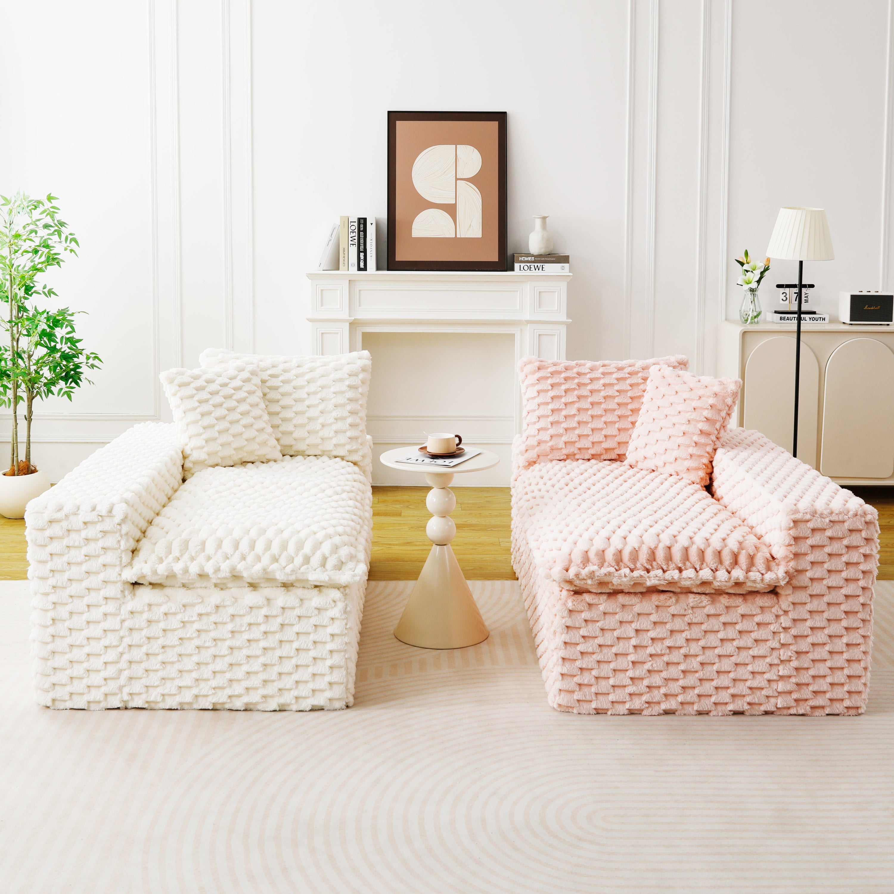 Luxury Color-Block Turtle Velvet Multifunctional Sofa - Arrangeable in Single Row, Side-by-Side or Facing Each Other, Stylish Living Room Furniture for Cozy Home Decor
