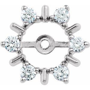 14K White Gold 6 mm ID Earring Jacket Mounting