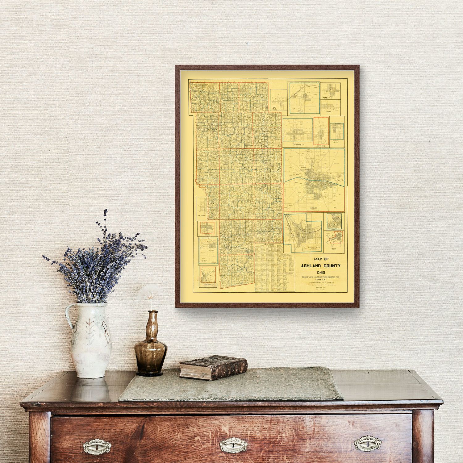 Vintage Map of Ashland County, Ohio 1897
