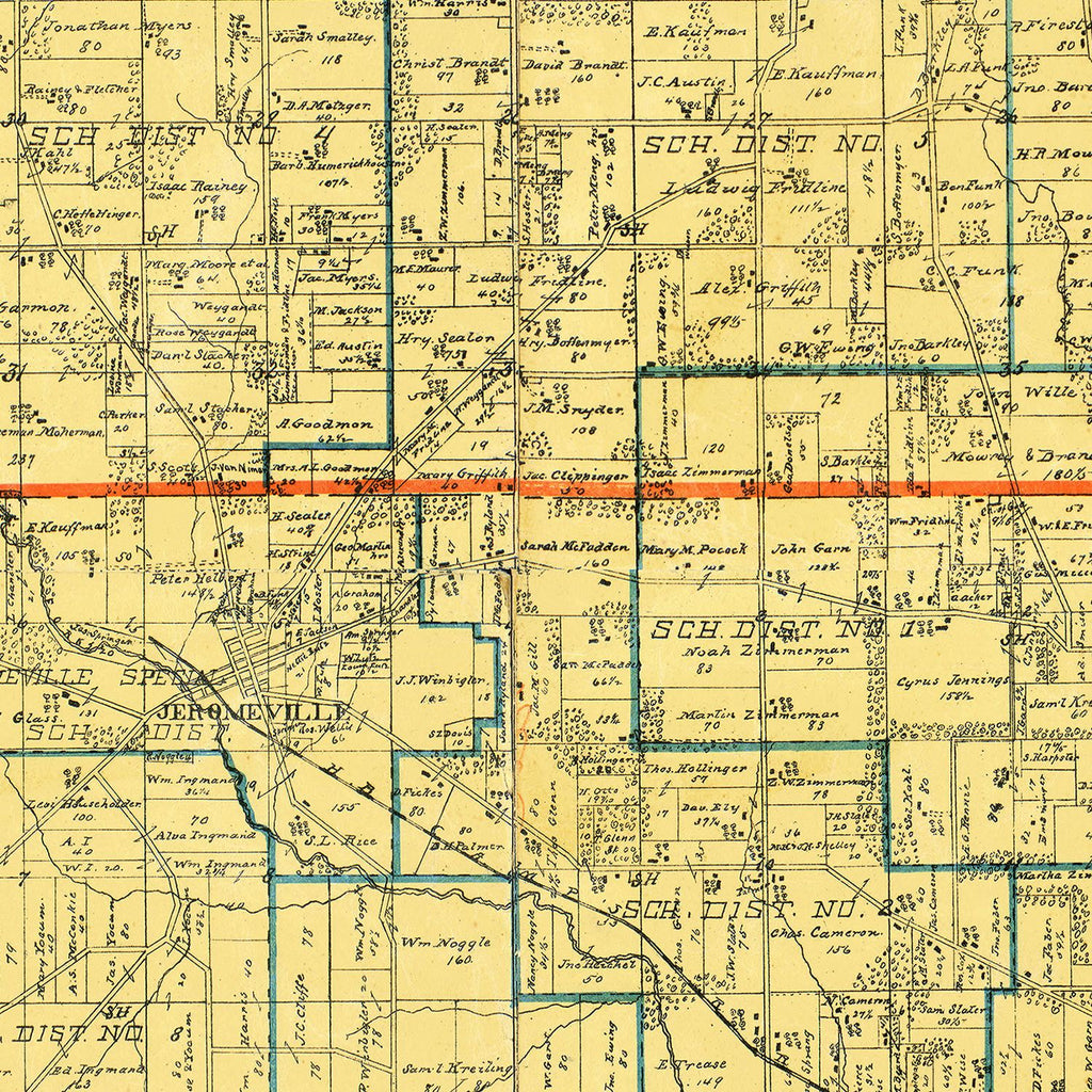 Vintage Map of Ashland County, Ohio 1897