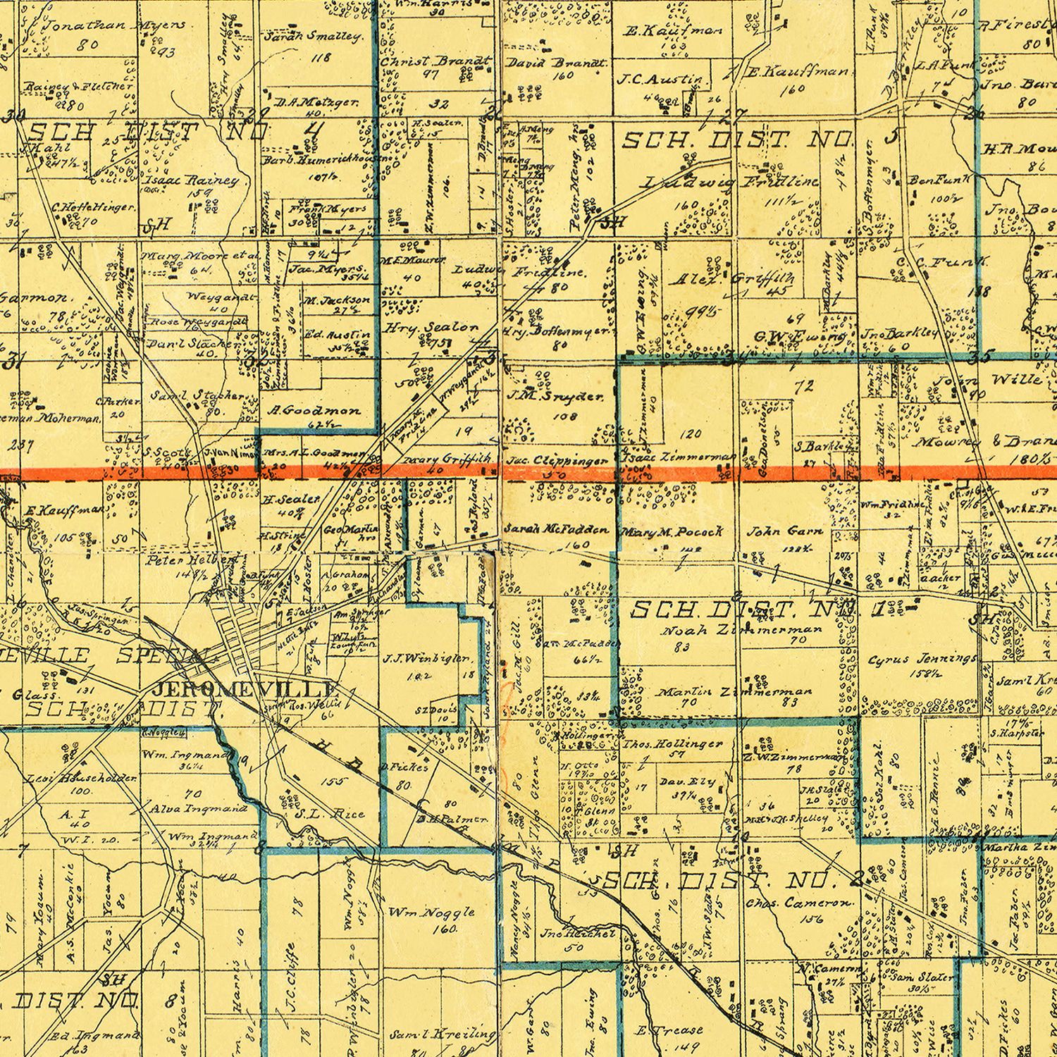 Vintage Map of Ashland County, Ohio 1897