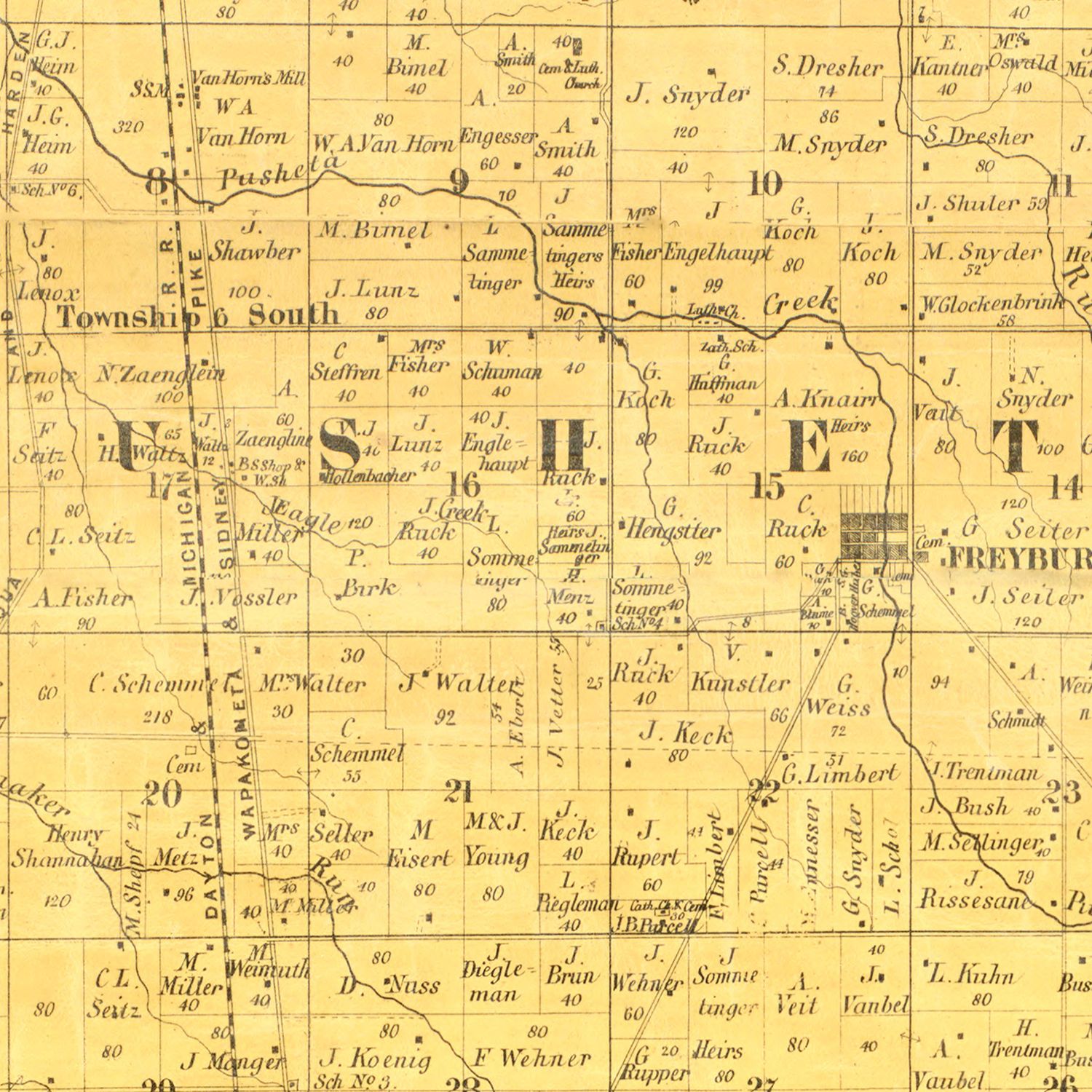 Vintage Map of Auglaize County, Ohio 1860