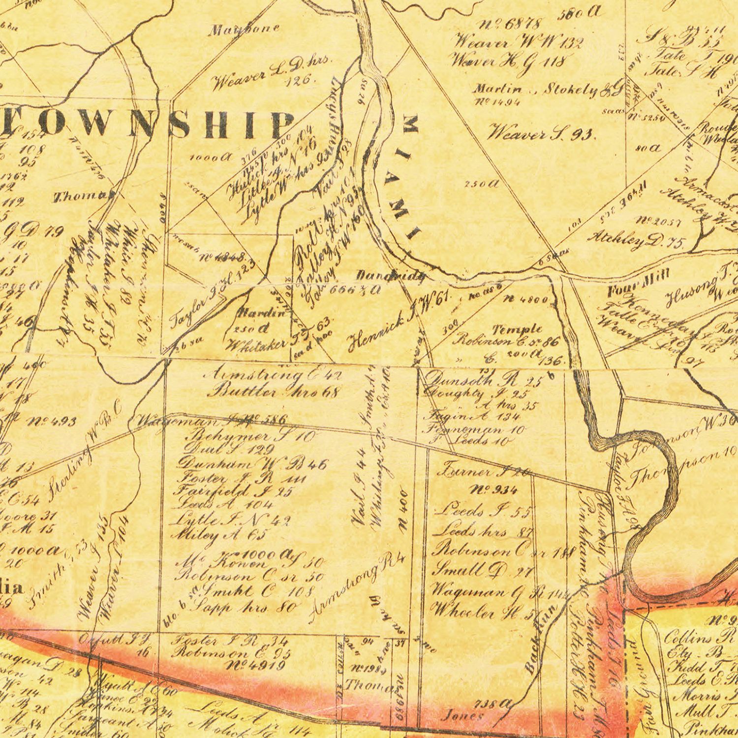 Vintage Map of Clermont County, Ohio 1857