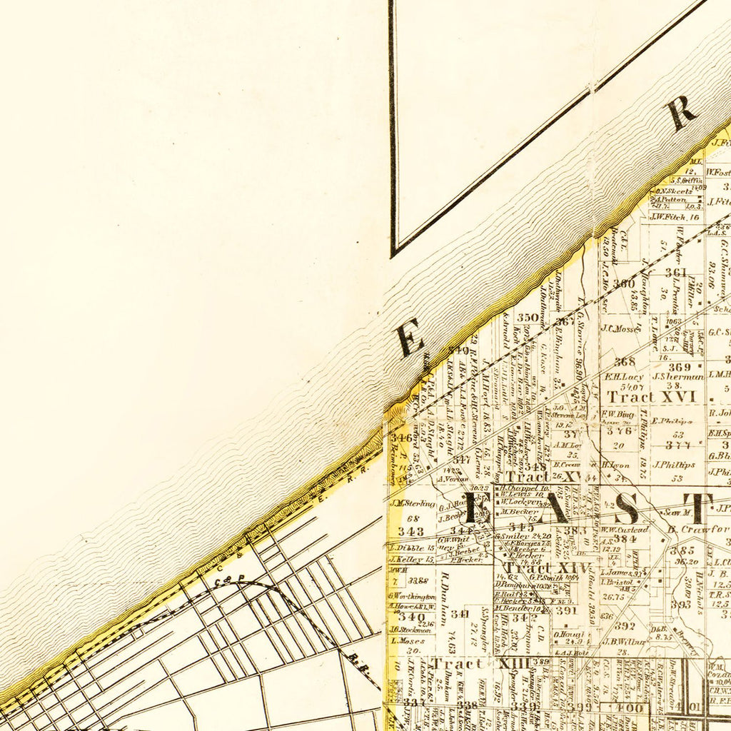 Vintage Map of Cuyahoga County, Ohio 1858