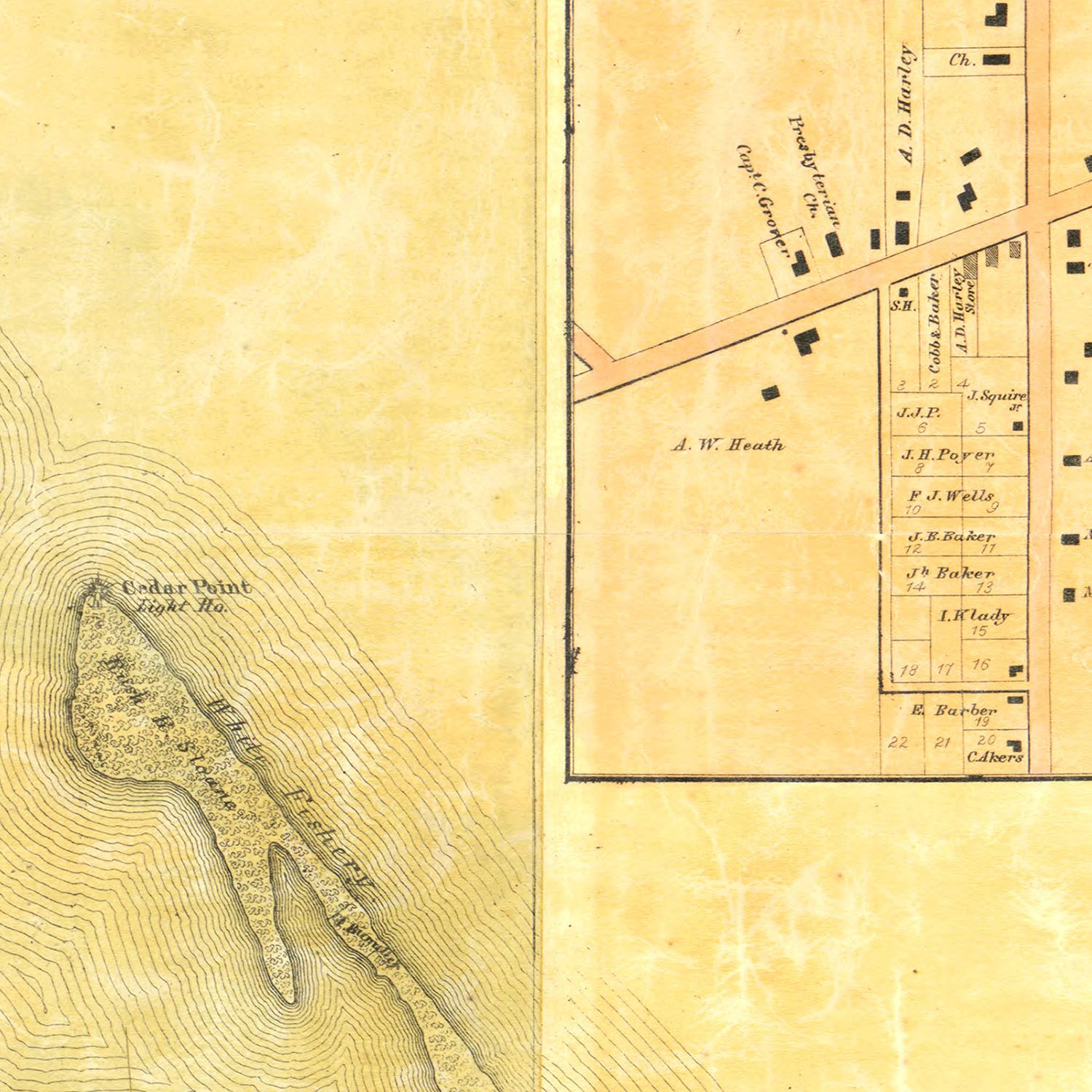 Vintage Map of Erie County, Ohio 1863