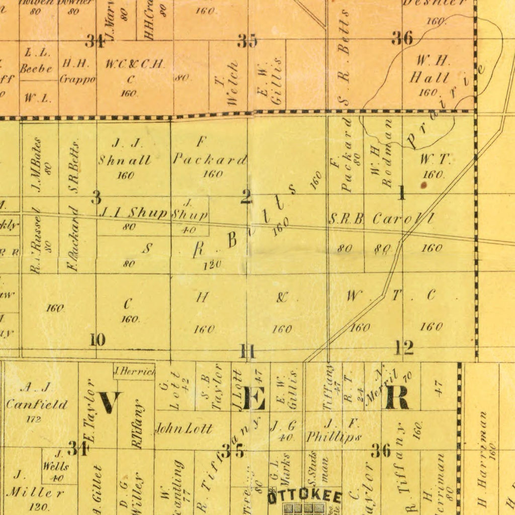 Vintage Map of Fulton County, Ohio 1850