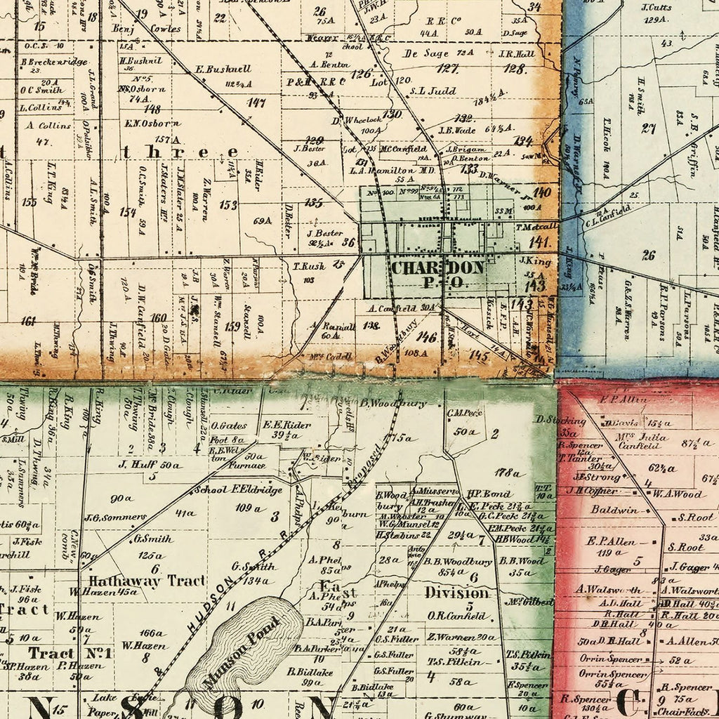 Vintage Map of Geauga County, Ohio 1857