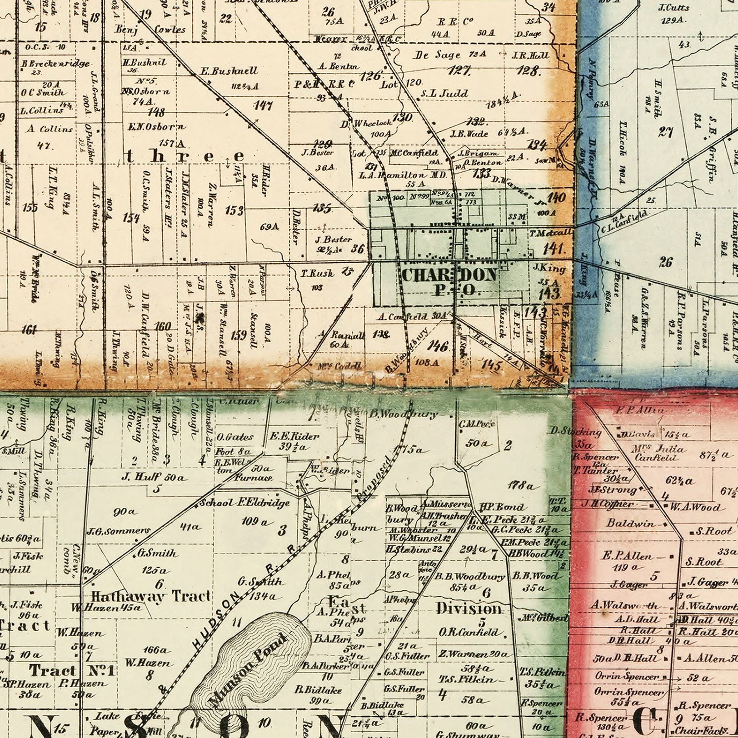 Vintage Map of Geauga County, Ohio 1857
