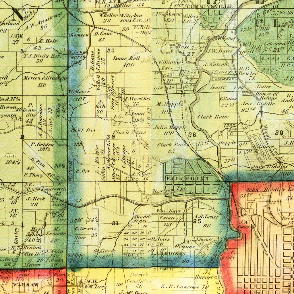 Vintage Map of Hamilton County, Ohio 1856