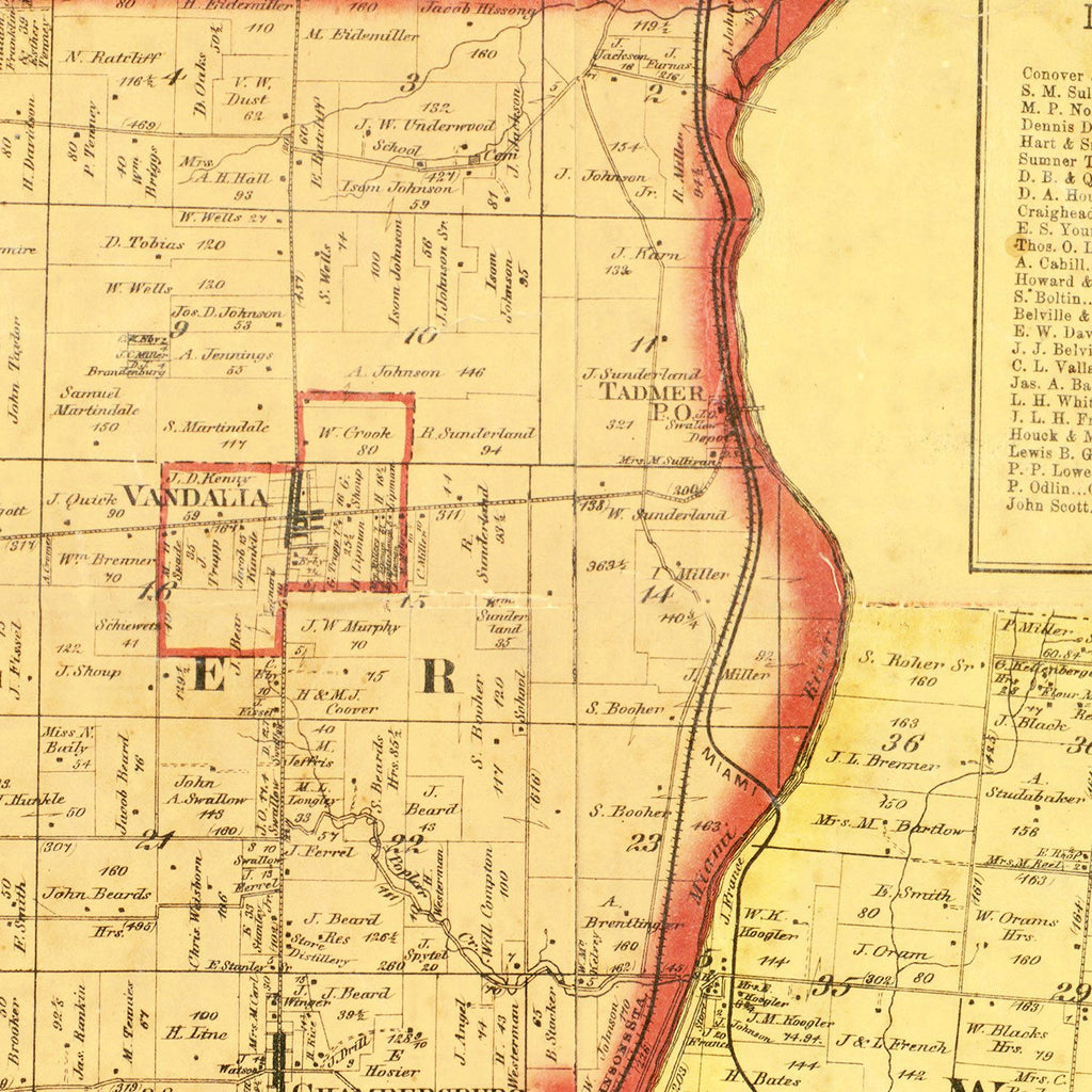 Vintage Map of Montgomery County, Ohio 1869
