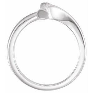 14K White Gold .03 CTW Natural Diamond Cross Ring