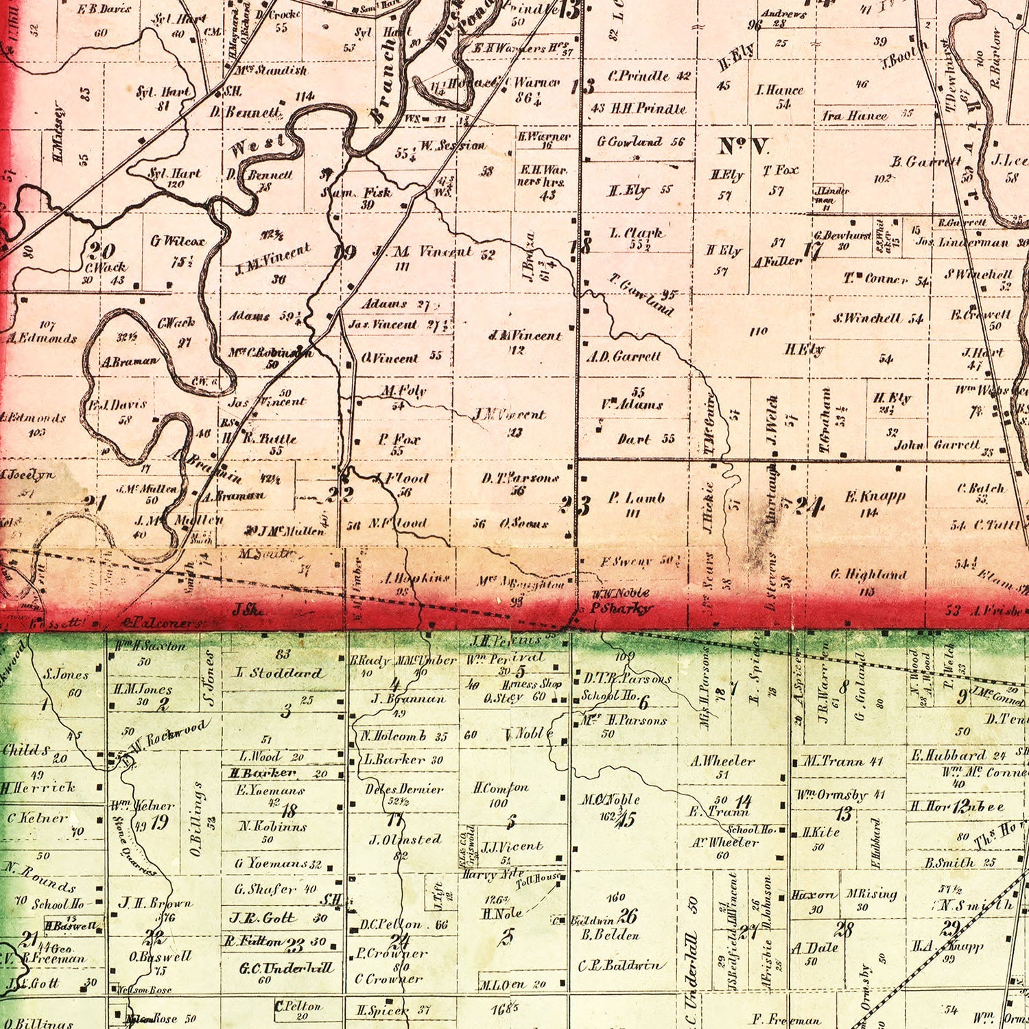 Vintage Map of Lorain County, Ohio 1857