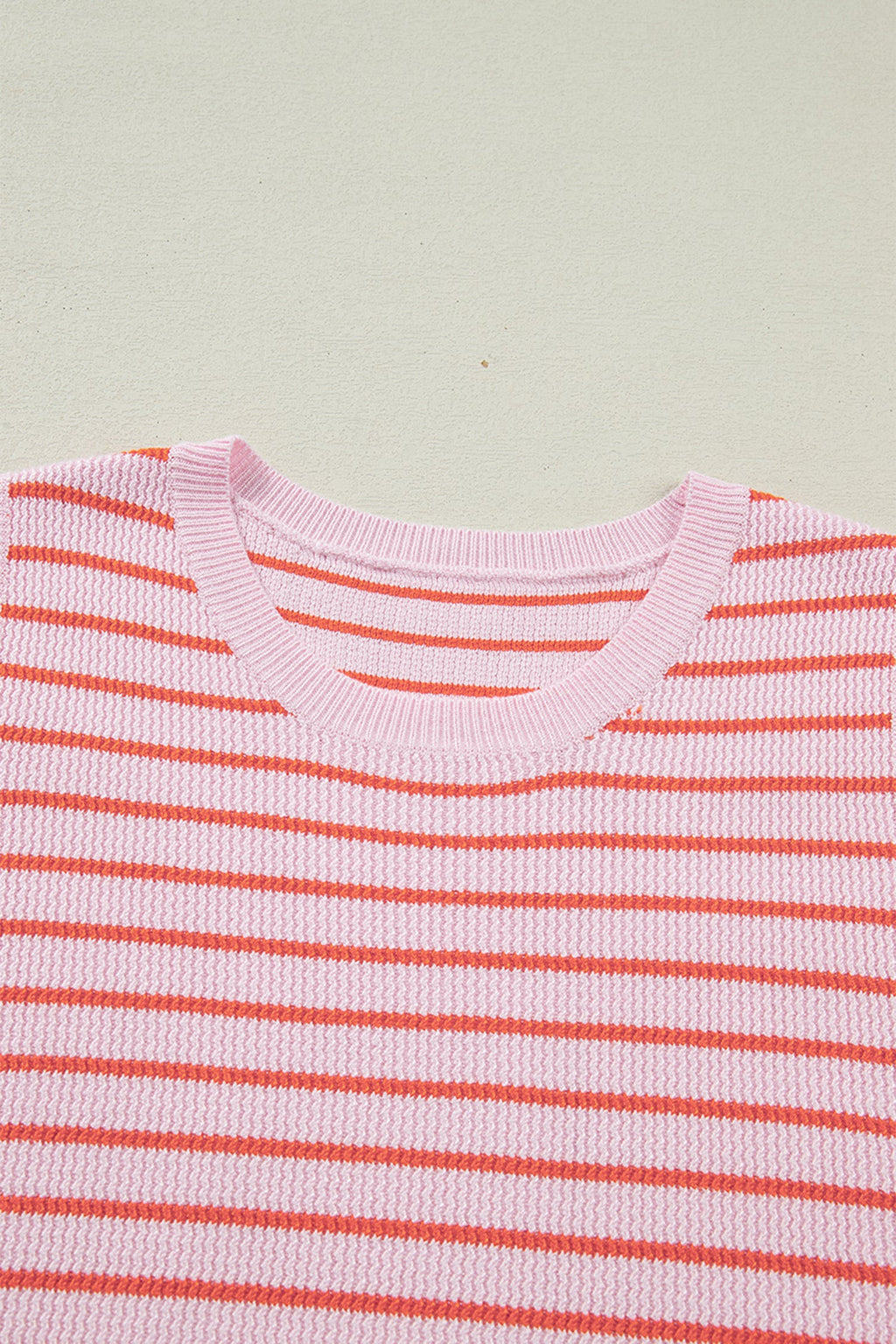 Stripe Textured Knit Sleeveless Sweater Top