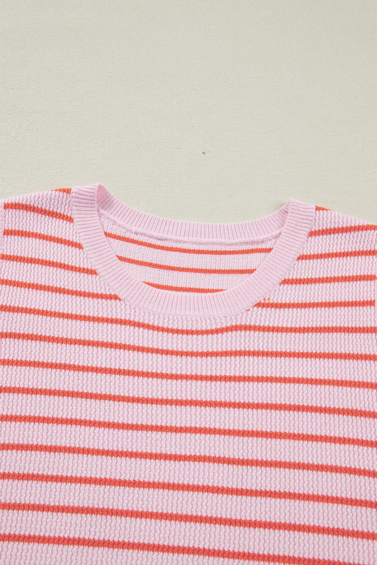 Stripe Textured Knit Sleeveless Sweater Top