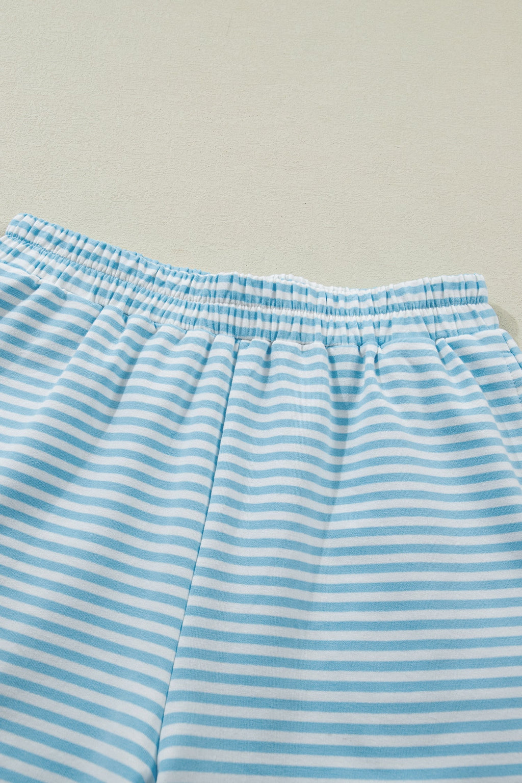 Stripe Contrast Mock Neck Tee & Shorts Set